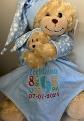 Bedtime Bear & Comforter Set - Pink Or Blue