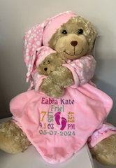 Bedtime Bear & Comforter Set - Pink Or Blue