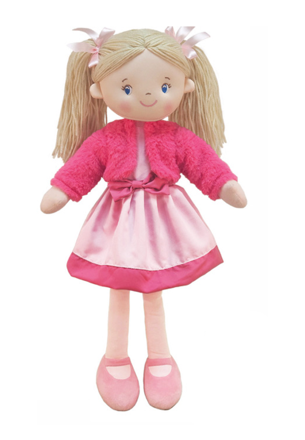 Personalised Pink Ragdoll with fluffy jacket – MMD Embroidery