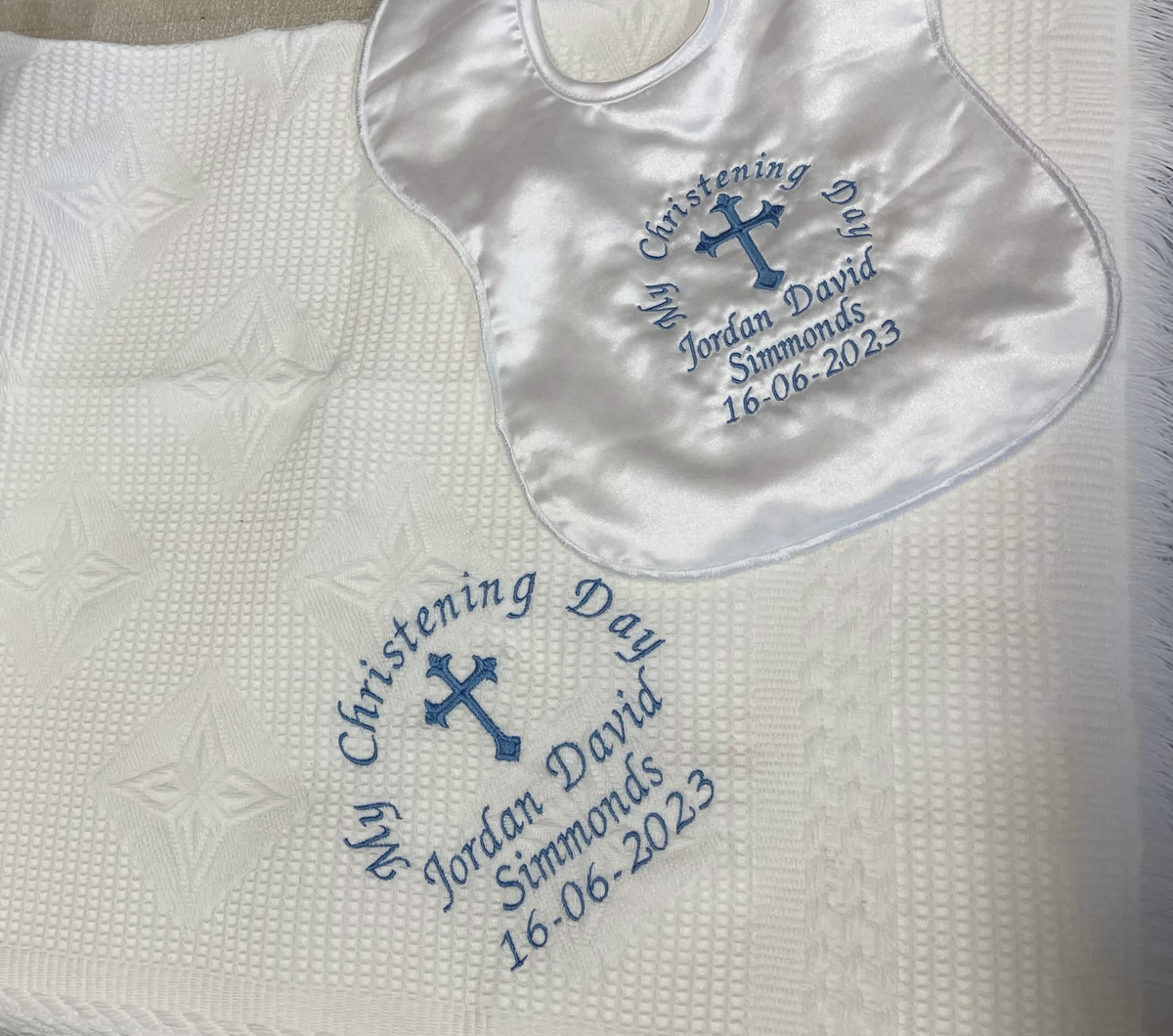 Personalised Baby Christening Shawl